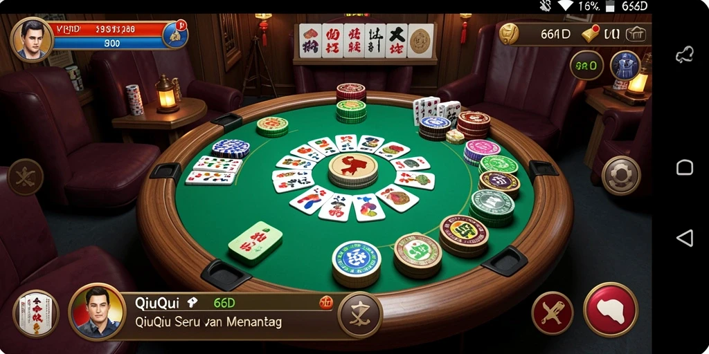 Screenshot gameplay 66D menampilkan keseruan permainan QiuQiu.