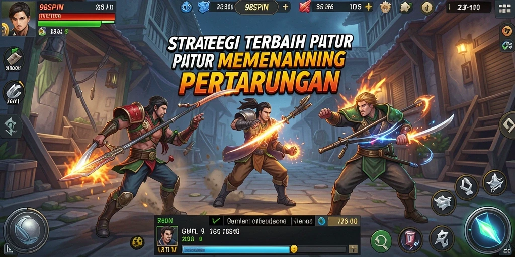 Screenshot gameplay 98SPIN menampilkan aksi strategis yang mendebarkan.