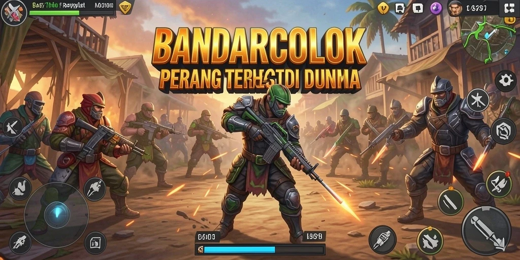 Tampilan gameplay mendebarkan saat bertempur di BANDARCOLOK.