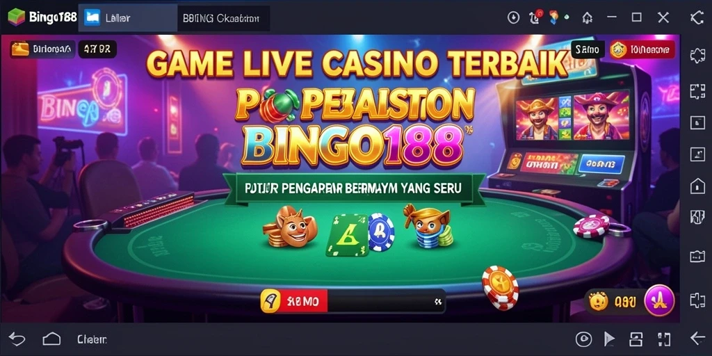 Screenshot BINGO188 menampilkan dealer langsung dan pemain aktif dalam permainan.