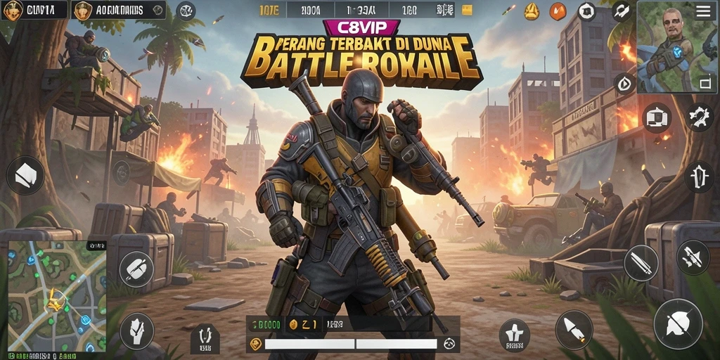 Gameplay intens dan seru di C8VIP Battle Royale.
