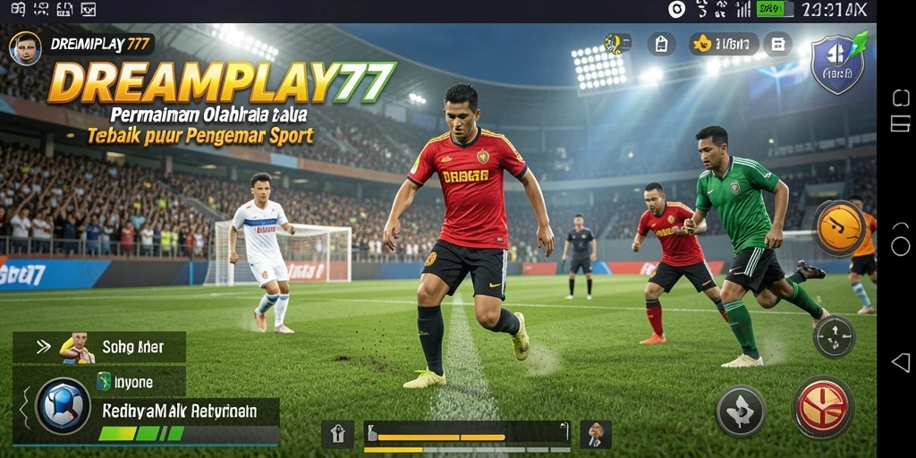 Screenshot DREAMPLAY77 menampilkan gameplay seru dalam berbagai cabang olahraga.