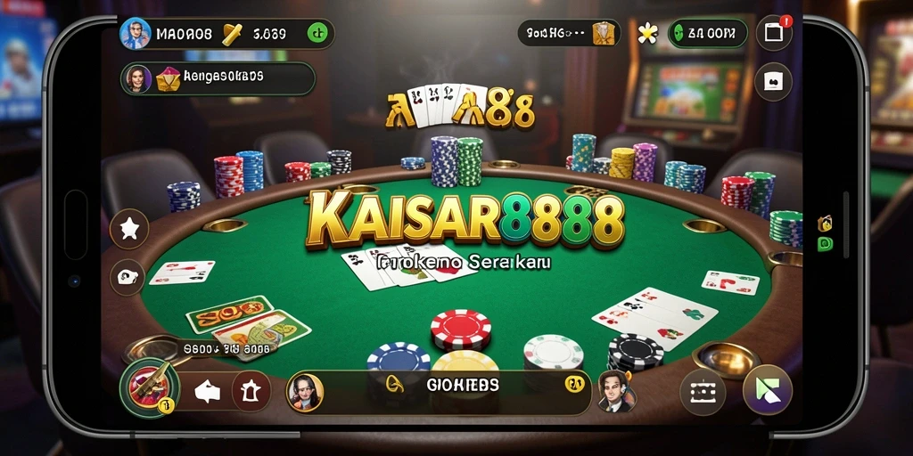 Screenshot gameplay KAISAR888 menampilkan aksi seru permainan Poker.