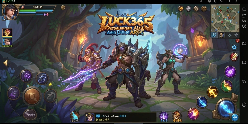 Screenshot utama LUCK365 menampilkan aksi pertempuran seru di dunia ARPG.