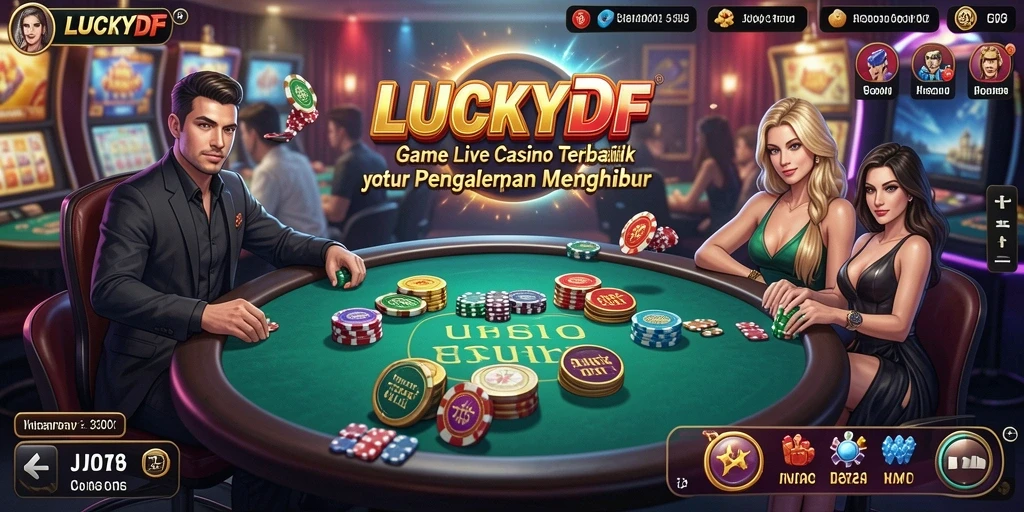 Tampilan gameplay Live Casino yang mengesankan di LUCKYDF.