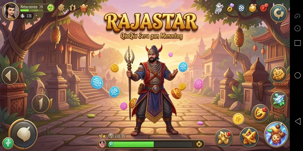 Tampilan menarik gameplay QiuQiu di RAJASTAR.