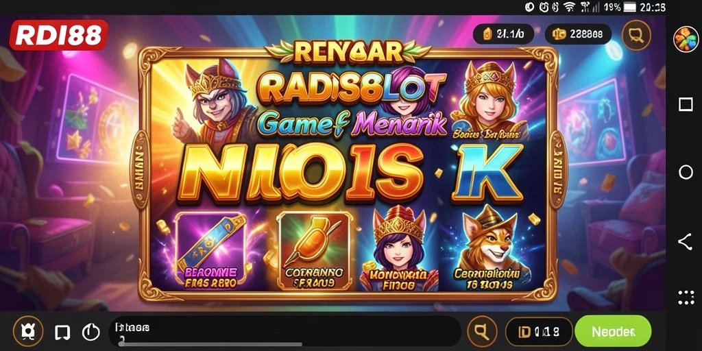 Tampilan gameplay RDI88 dengan banyak fitur dan tema menarik.