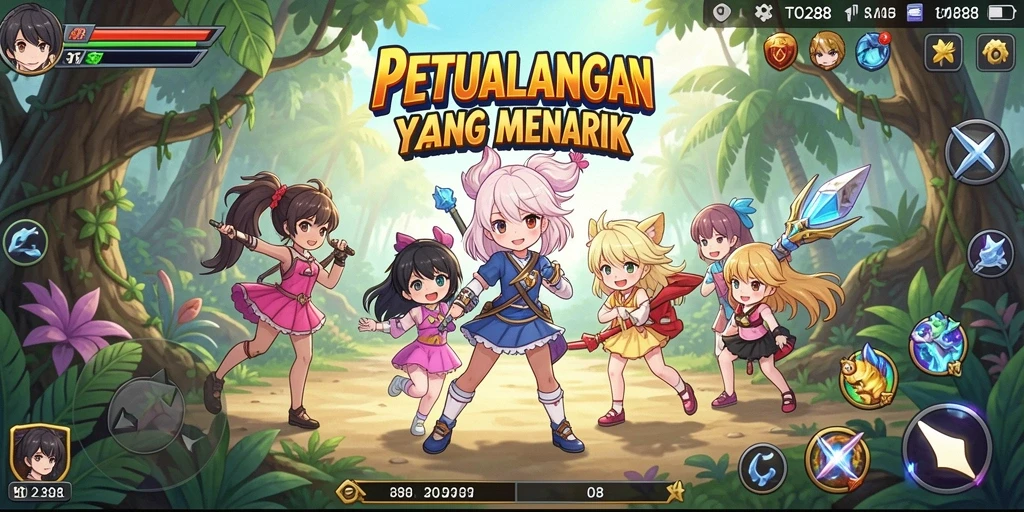 Skrinsut gameplay TO288 menampilkan pertarungan karakter anime yang epik.