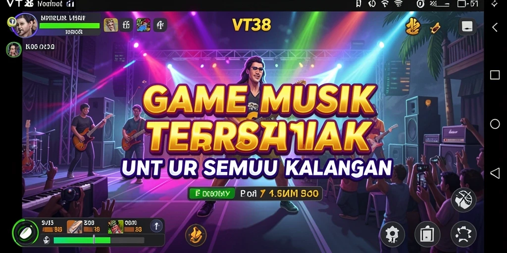 Tampilan gameplay VT38 yang menarik dengan berbagai lagu.