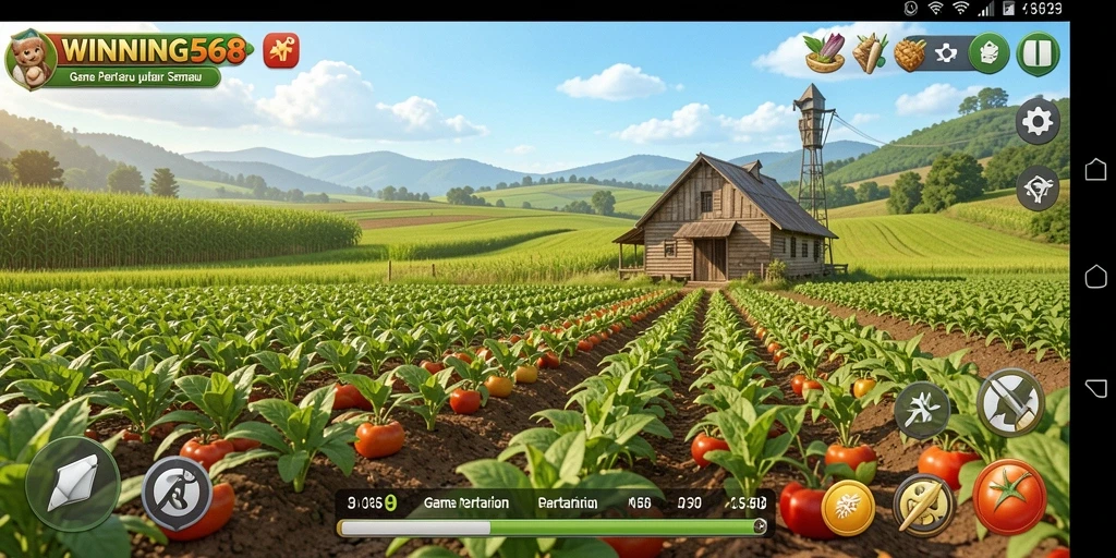 Tampilan gameplay seru dalam WINNING568 dengan aktivitas pertanian.
